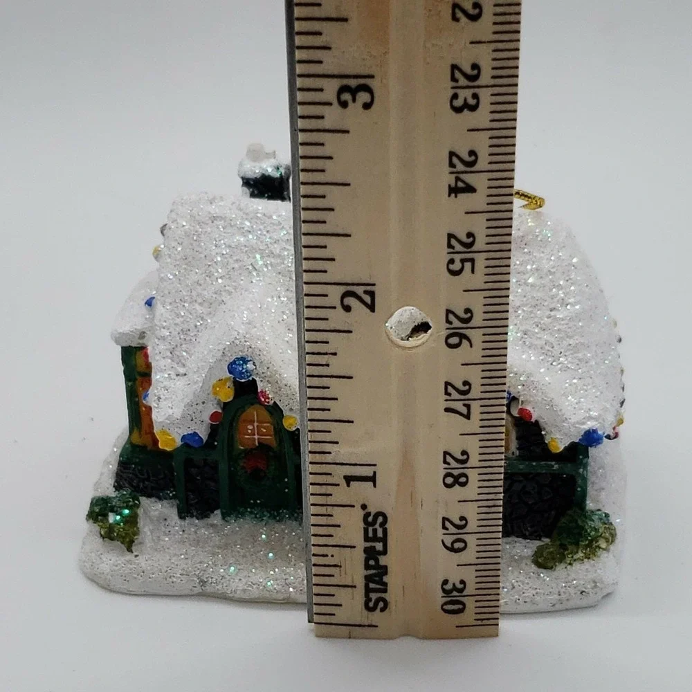 Vintage 1992 Thomas Kinkade Silent Night Snow Covered Cottage Christmas Ornament